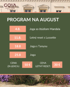 harmonogram august cvičenia v parku